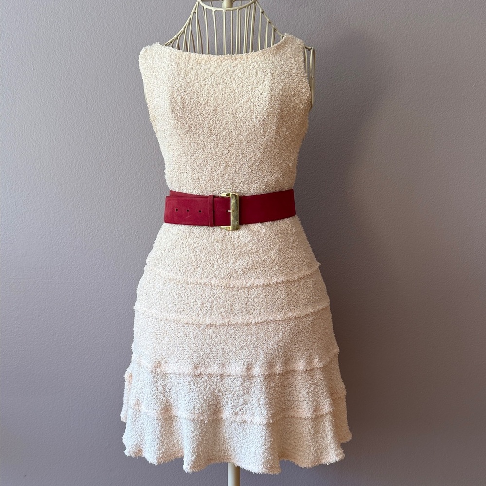 Vintage Berry Red leather Belt S/M